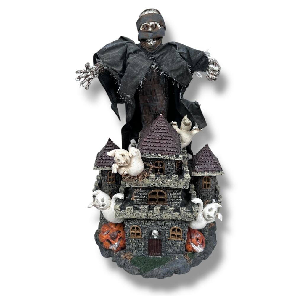 Kurt Adler Multi-Color Fiber Optic Halloween Haunted House Light-Up Decoration‎